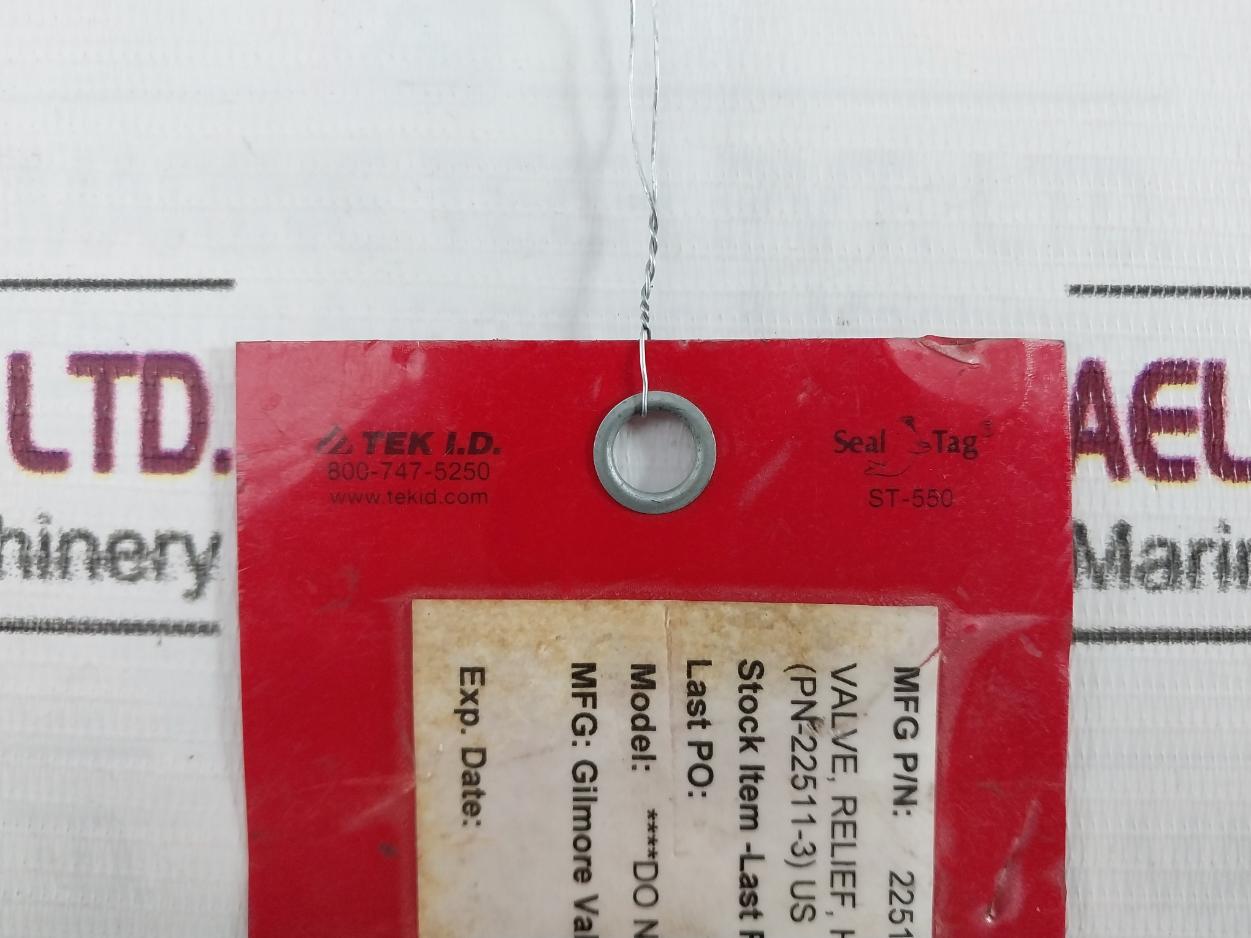Gilmore 22511-3 Relief Valve 3/4 Npt Ver 018 1850–4500 Psi