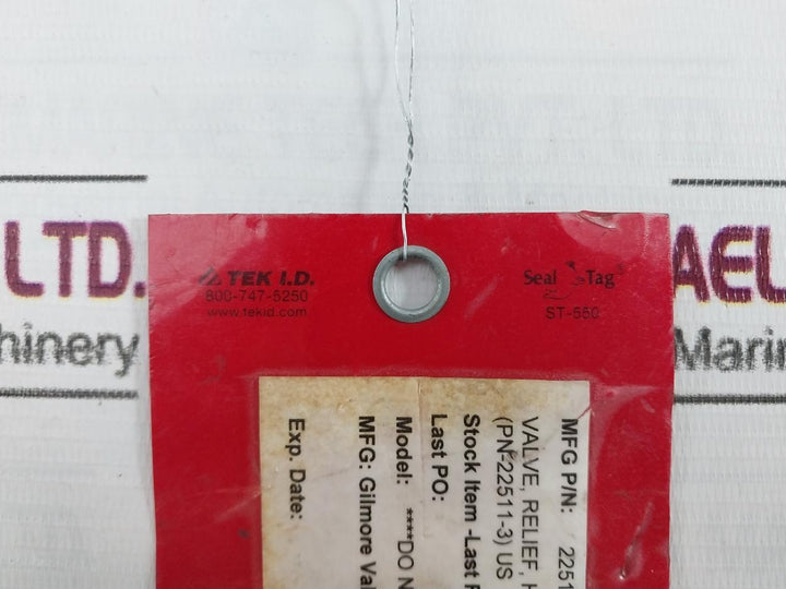 Gilmore 22511-3 Relief Valve 3/4 Npt Ver 018 1850–4500 Psi