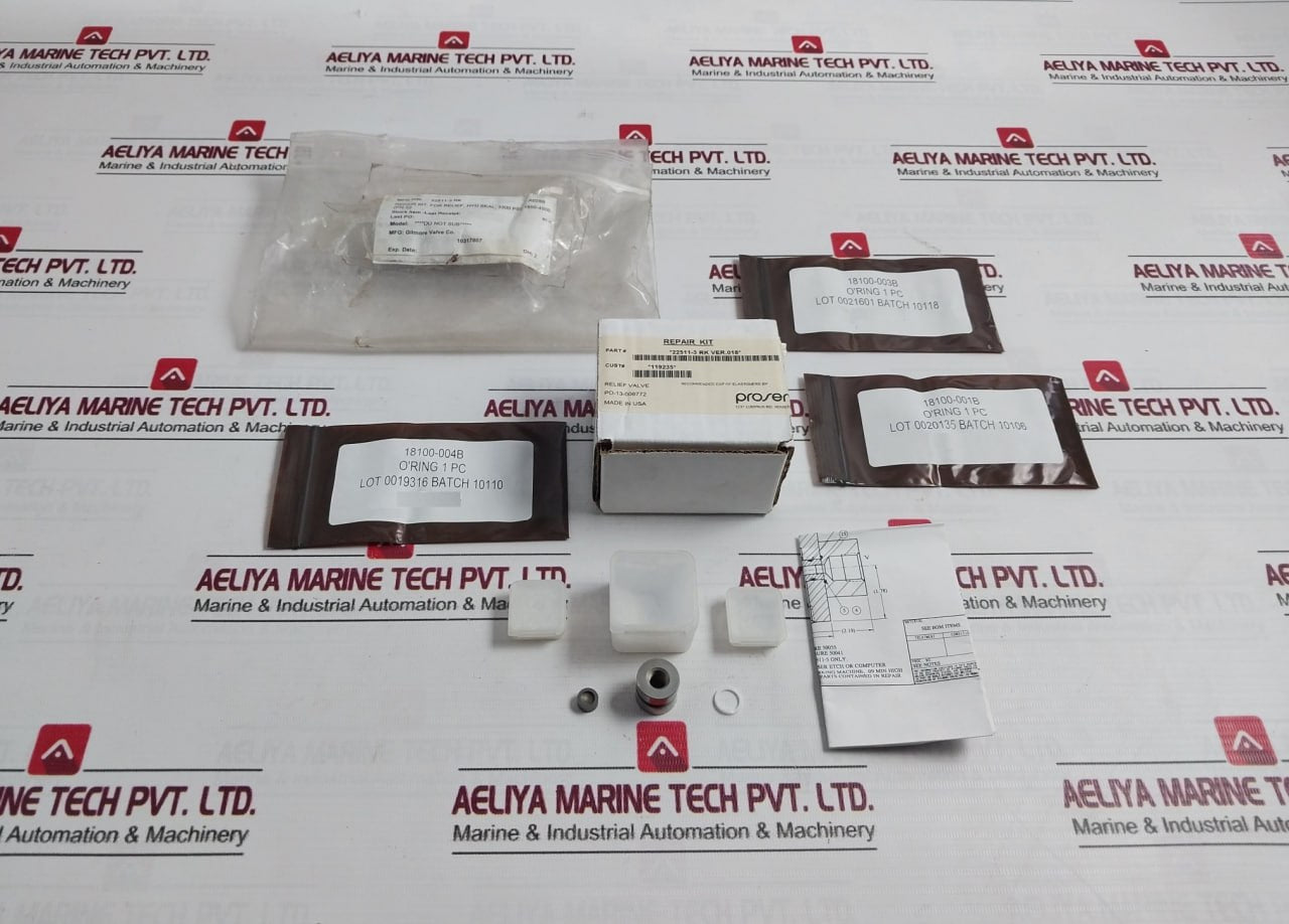 Gilmore 22511-3 Rk Repair Kit For Relief Valve Rev R Size B Ver 018