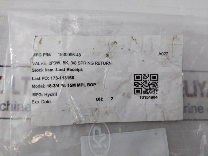 Gilmore 25966 Tadpole Selector And Control Valve 1930096-48 Rev: B