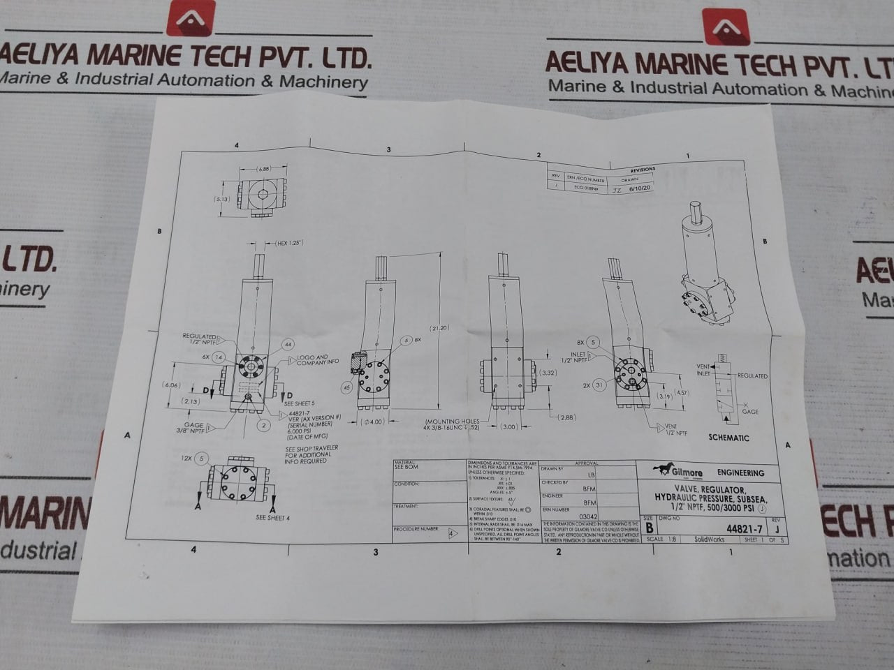 Gilmore 44821-7 Sk Seal Kit For Regulator Ss026B, 18100-002C Rev: B Ver: 008