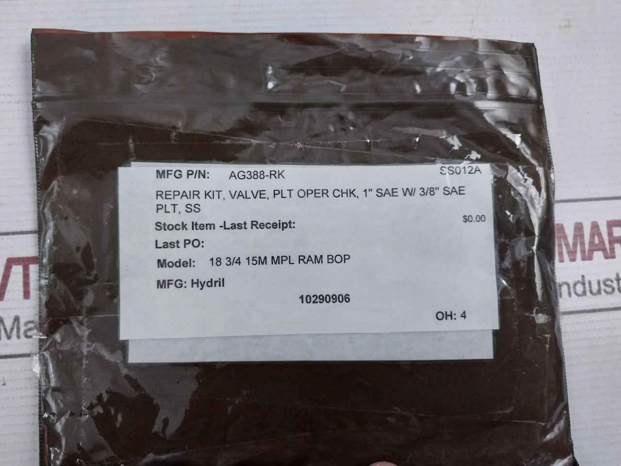 Gilmore Ag388-rk Repair Kit 18 3/4 15M Mpl Ram Bop 5000 Psi