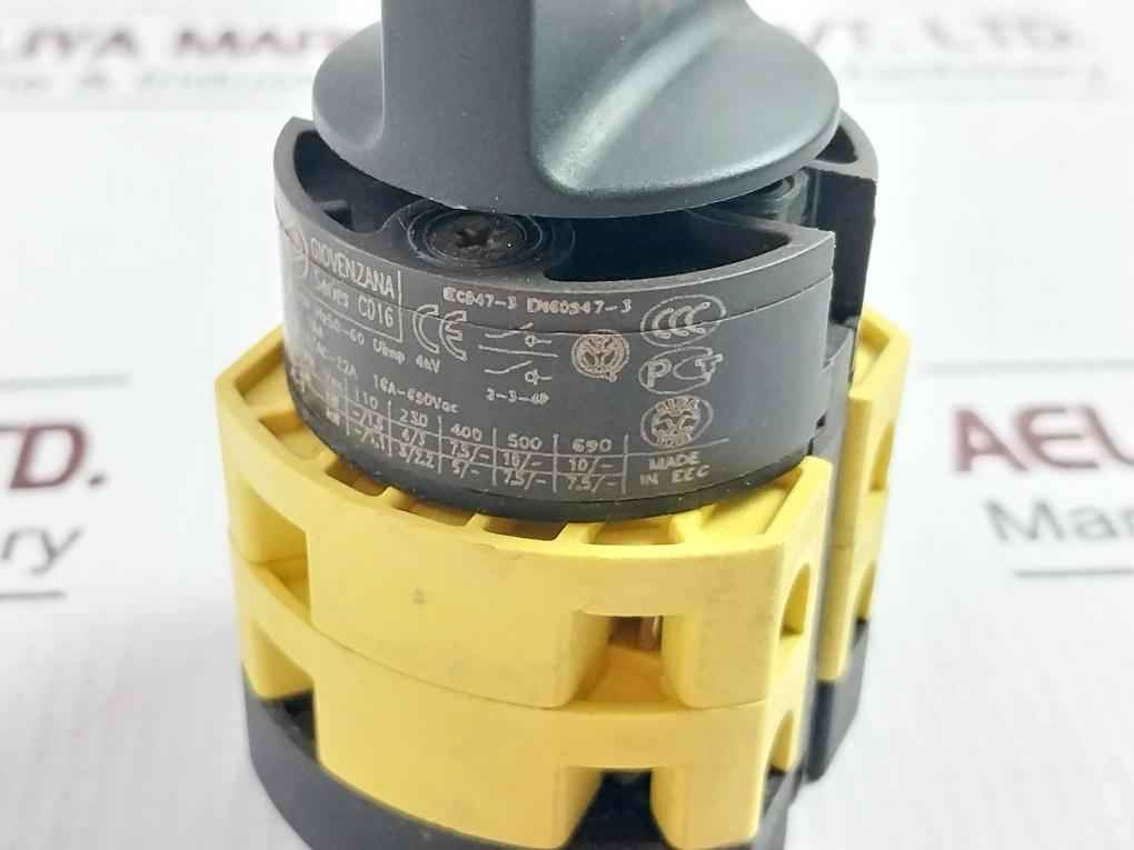 Giovenzana C016 Rotary Switch Ac-21A/Ac-22A 16A-690Vac Iec947-3