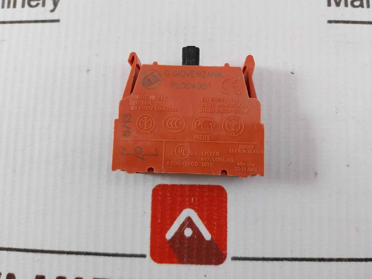 Giovenzana Pl004001 Contact Block 16A 690V, A600-q600
