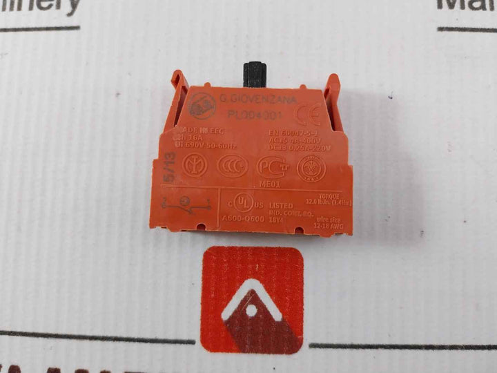 Giovenzana Pl004001 Contact Block 16A 690V, A600-q600