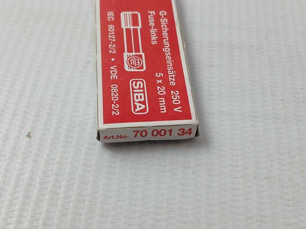 Glass-Fuse-Link-250V-Iec-60127-2-2-Siba-70-001-34-Lot-Of-6X-209283-9