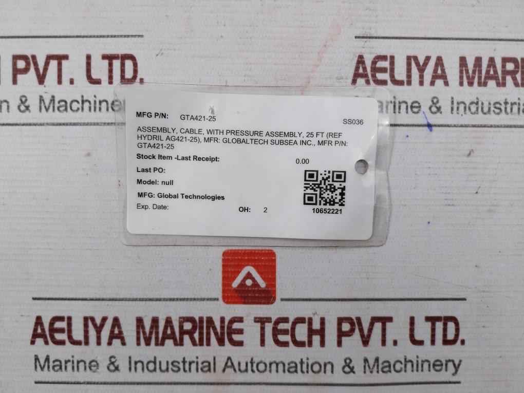 Global Technologies Gta421-25 Cable With Pressure Assembly 25Ft 8 Meter