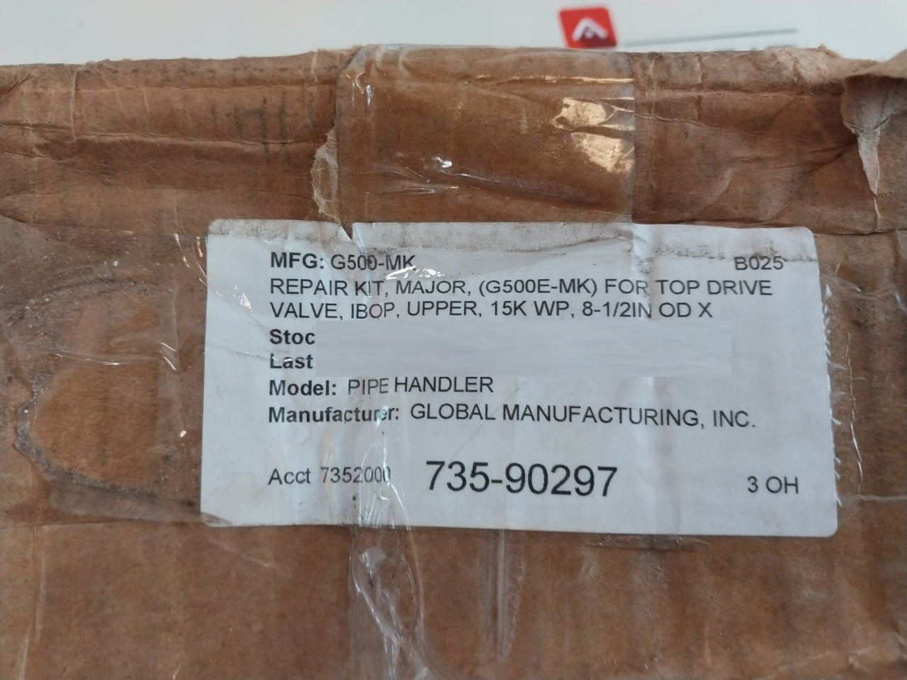 Global Bal-108 Pipe Handler Upper Ibop Valve Repair Kit