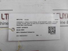 Globaltech Gta238-7 Mux Electrical Cable Assembly 4P-6P Recept Conn 7 Ft Rev Nc