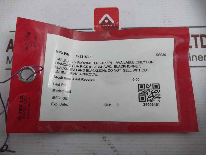 Globaltech Subsea Gta188-6 Gt-flowmeter Cable Assembly 4P-6P Rev 6 1933153-18