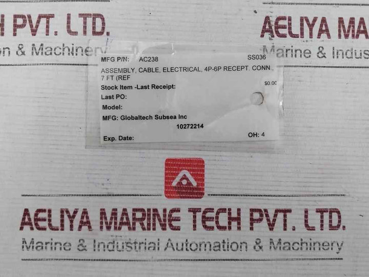 Globaltech Subsea Gta238-7 Electrical Cable Assy 4P-6P 7Ft 2M B10 1/2
