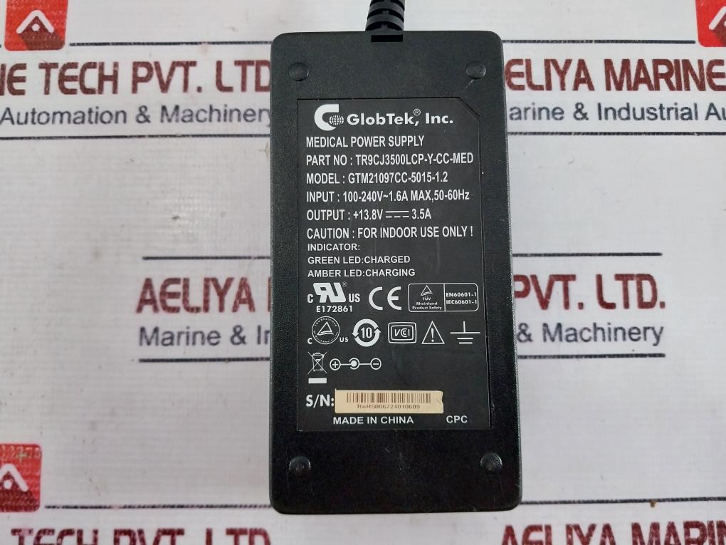 Globtek Tr9cj3500lcp-y-cc-med Medical Power Supply Adapter Gtm21097cc-5015-1.2