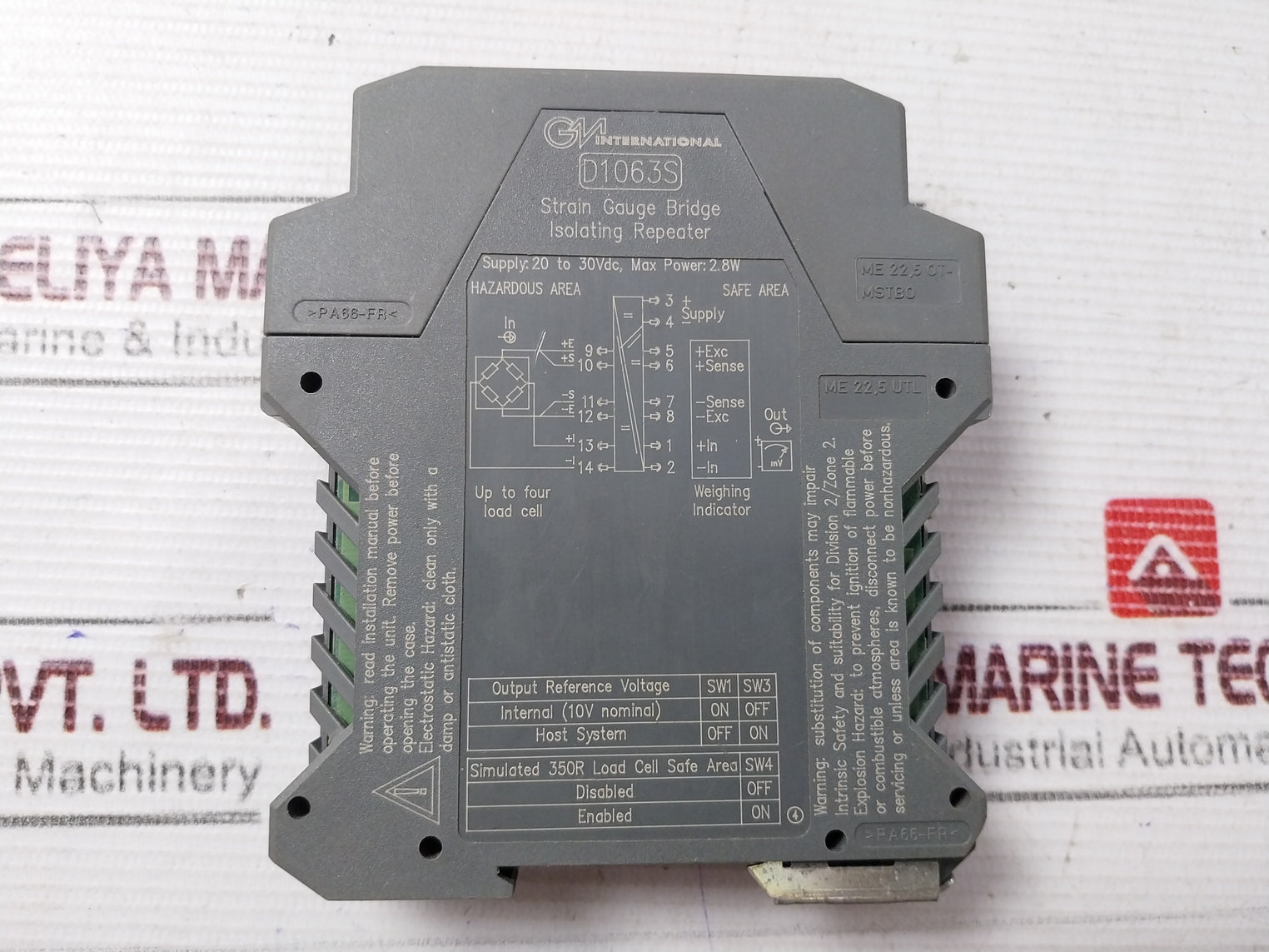 Gm International D1063S Strain Gauge Bridge Isolating Repeater 20 To 30Vdc