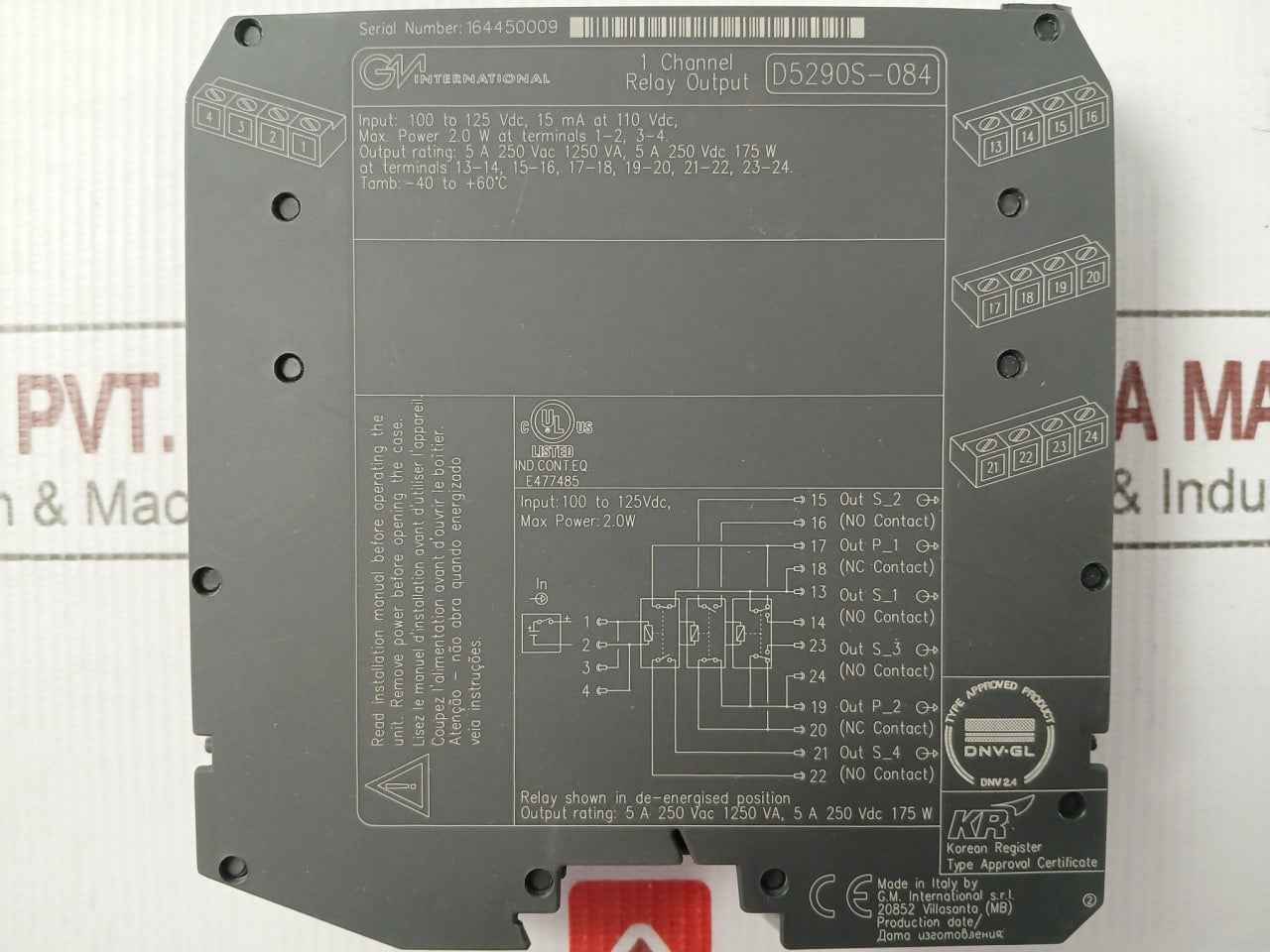 Gm International D5290S-084 Channel Relay Output E477482