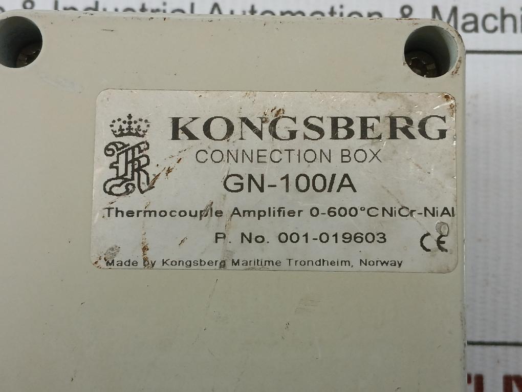 Gn-100/A Thermocouple Amplifier Connection Box 001-019603 Kongsberg
