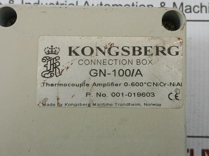 Gn-100/A Thermocouple Amplifier Connection Box 001-019603 Kongsberg