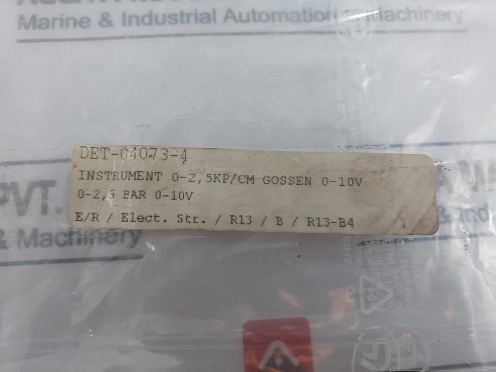 Gossen 0-2,5 Kp/cm2 Instrument Det-04073-4 0-10v