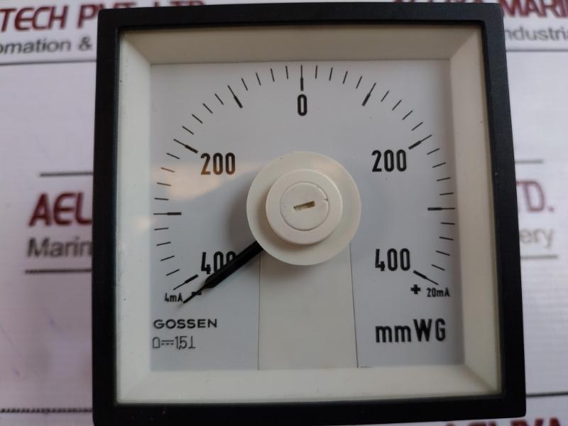 Gossen 4…20ma Analog Panel Meter -400-0+400 Mmwg