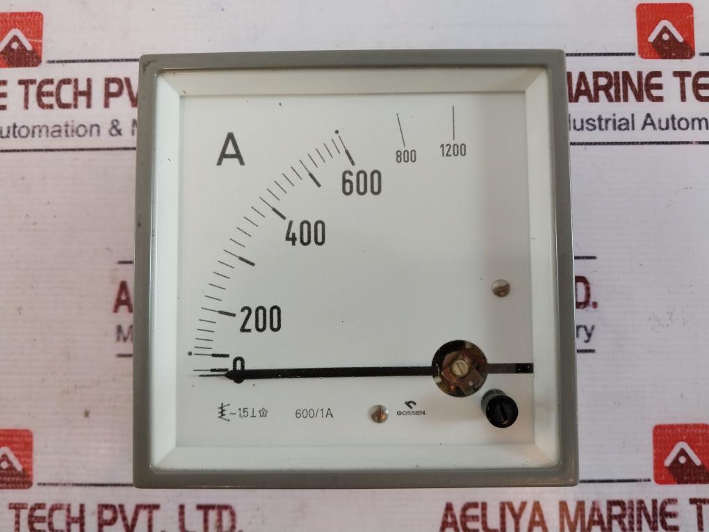 Gossen 0-600A Ammeter Instrument, 600/1A, Det-04073-10