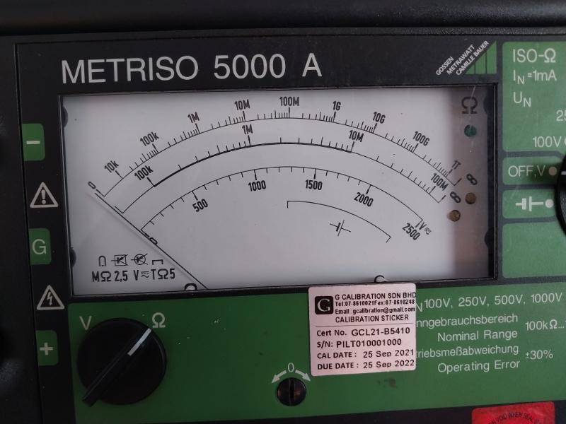 Gossen M580A Metros 5000A Insulation Resistance Tester - 0 To 2500V