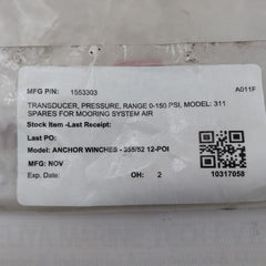 Gp:50 311Brb6-a112 Pressure Transducer 0-150Psi 3.96Ma M85049 As138-14B