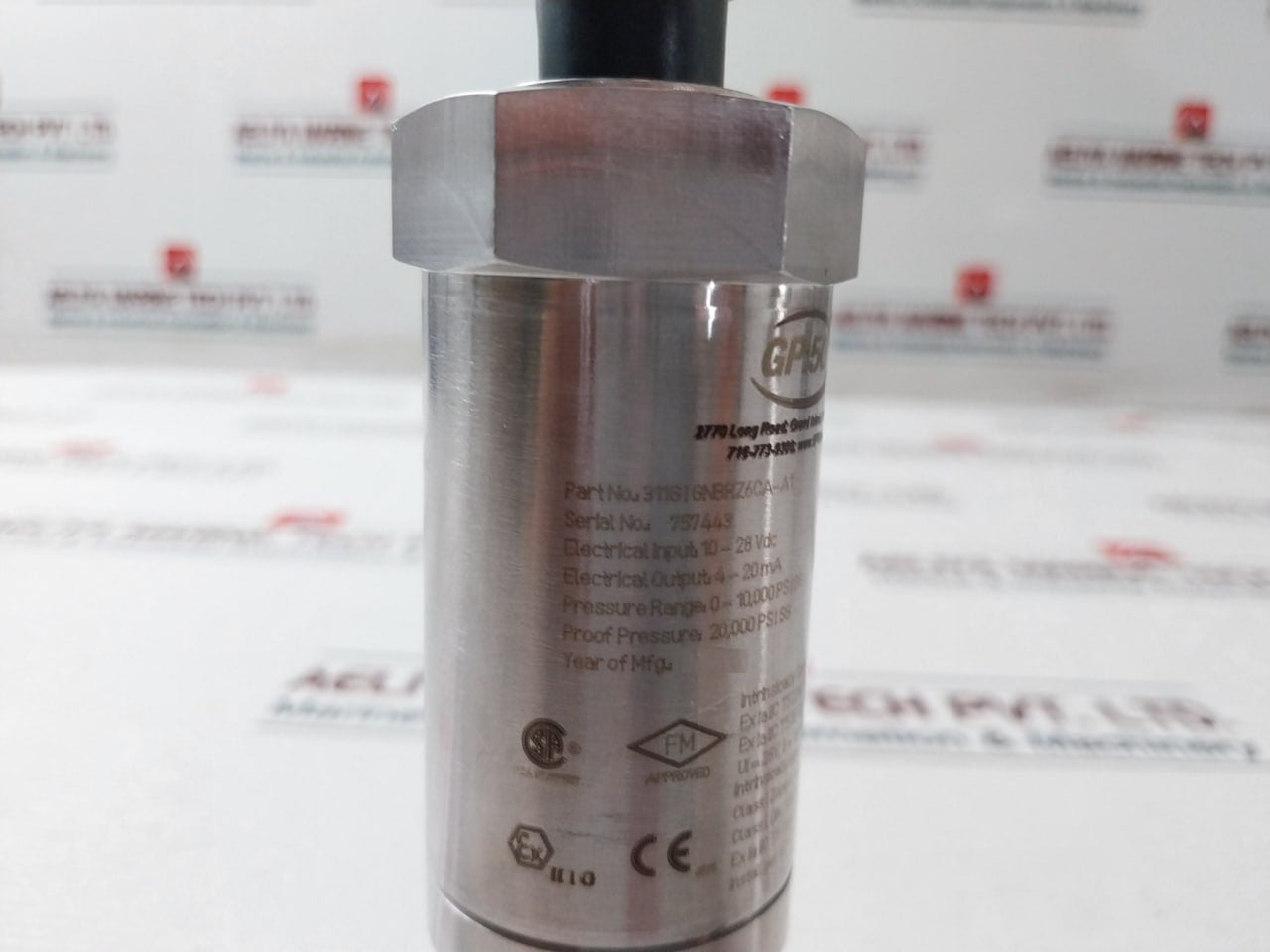 Gp:50 311Gignbrz6Ca-a1 Pressure Transducer 10-28Vdc 4-20Ma 0-10,000 Psisg