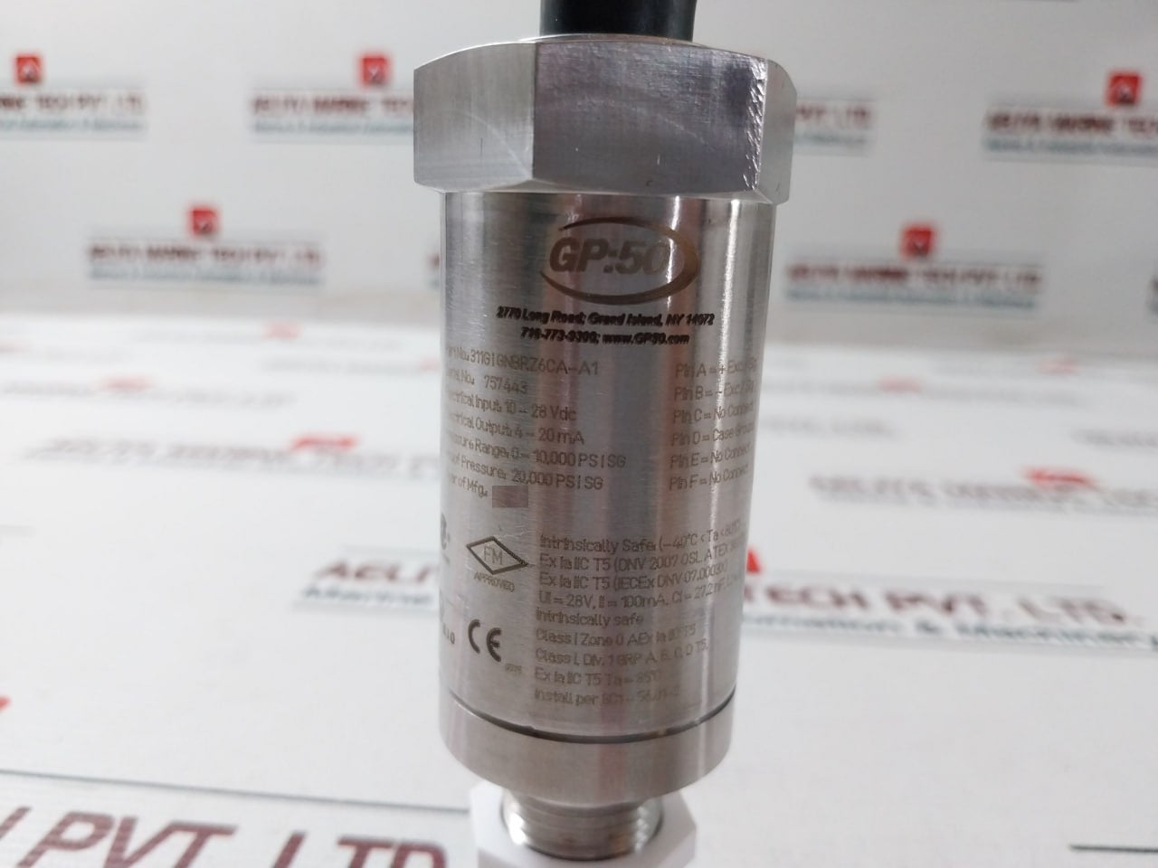 Gp:50 311Gignbrz6Ca-a1 Pressure Transducer 10-28Vdc 4-20Ma 0-10,000 Psisg