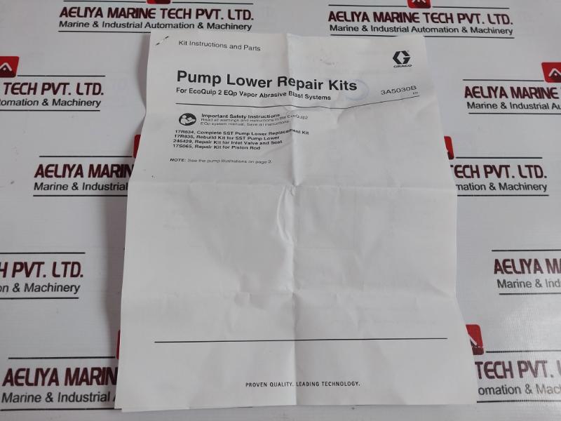 Graco 17r835 Pump Lower Repair Kit 82340