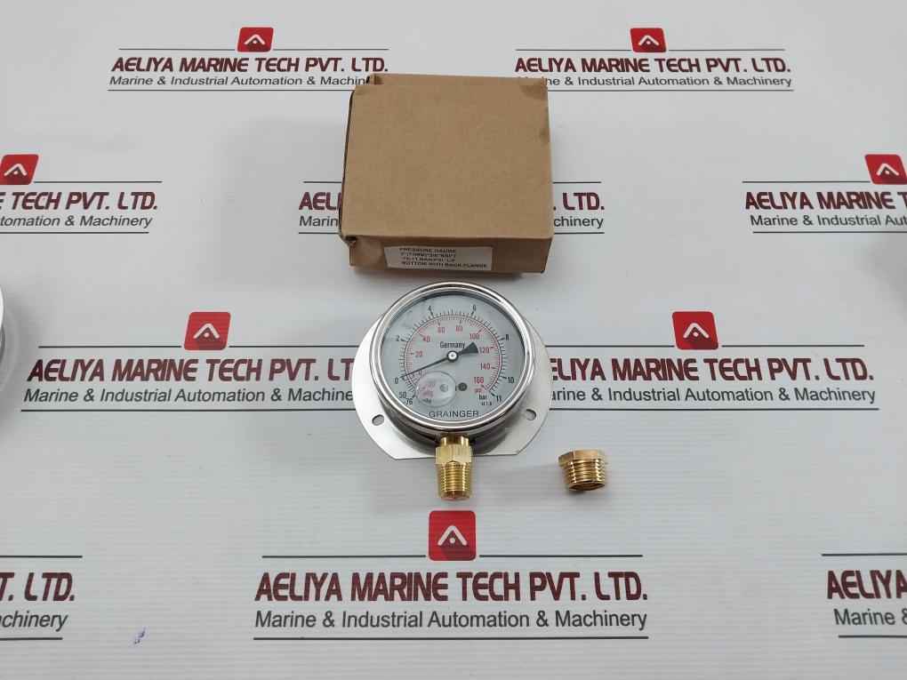 Grainger -30 Inhg To 160 Psi Pressure Gauge -76 Cmhg To 11 Bar