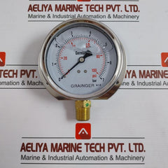 Grainger 0-100 Psi Oil Filled Pressure Gauge 0-7 Bar 100Mm