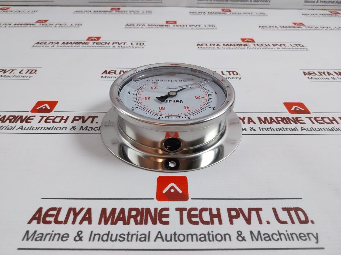 Grainger 0-100 Psi Oil Filled Pressure Gauge 0-7 Bar 100Mm