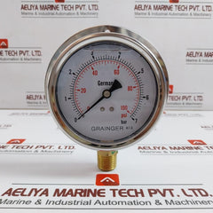 Grainger 0-100 Psi Oil Filled Pressure Gauge 0-7 Bar 100Mm