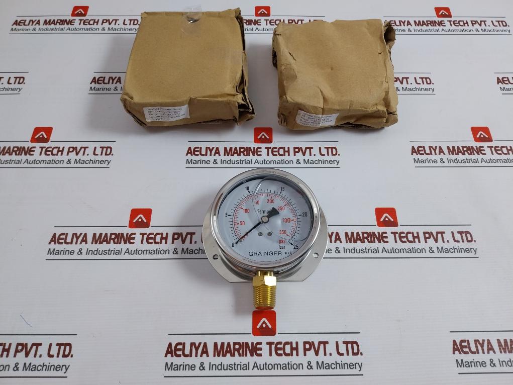 Grainger 0-350 Psi Pressure Gauge 1/2Bspt 100Mm 0-25 Bar/Psi