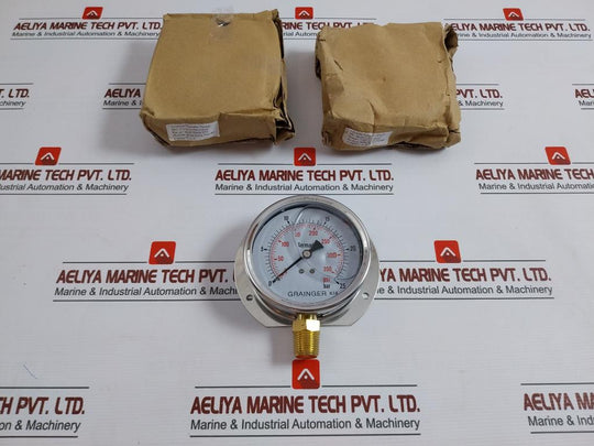 Grainger 0-350 Psi Pressure Gauge 1/2Bspt 100Mm 0-25 Bar/Psi