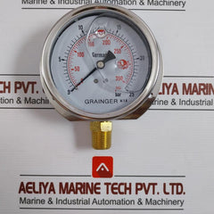 Grainger 0-350 Psi Pressure Gauge 1/2Bspt 100Mm 0-25 Bar/Psi