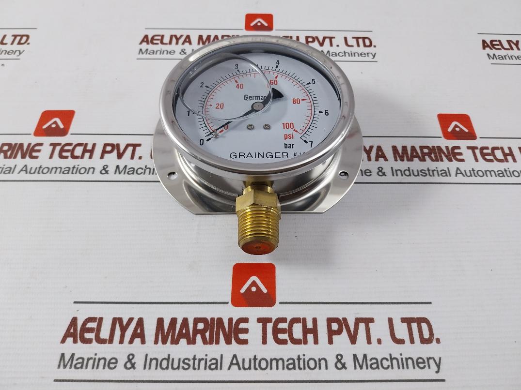 Grainger 0-7 Bar Pressure Gauge 0-100 Psi