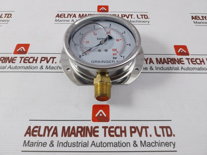 Grainger 0-7 Bar Pressure Gauge 0-100 Psi