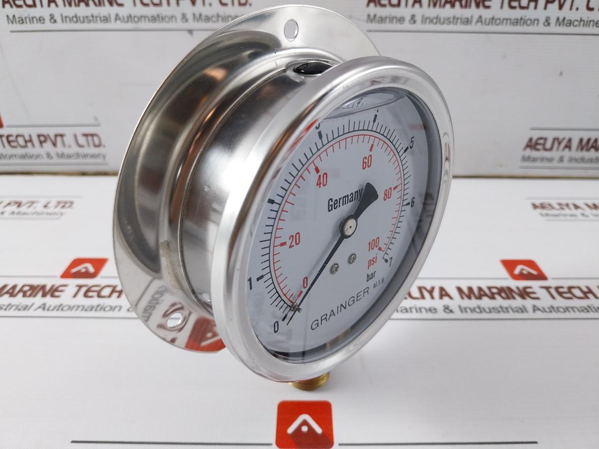 Grainger 0-7 Bar Pressure Gauge 0-100 Psi