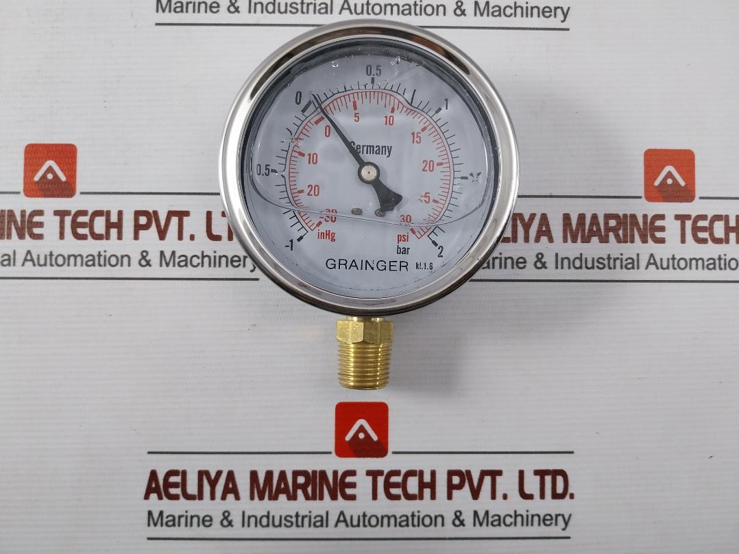 Grainger Inhg -30 To 30 Psi Pressure Gauge 1 To 2 Bar
