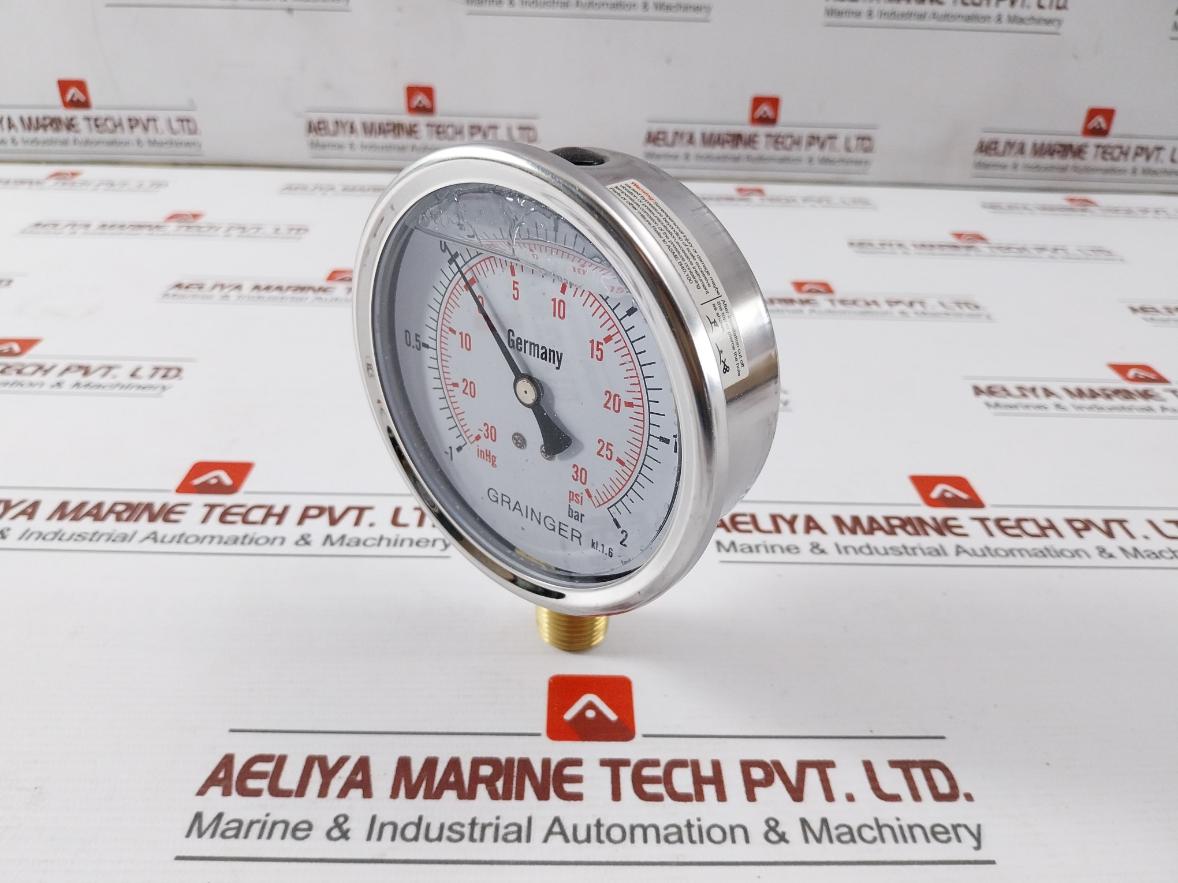 Grainger Inhg -30 To 30 Psi Pressure Gauge 1 To 2 Bar