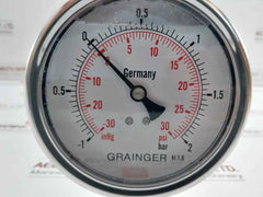 Grainger Inhg Liquid-filled Pressure Gauge -30 To 30 Psi