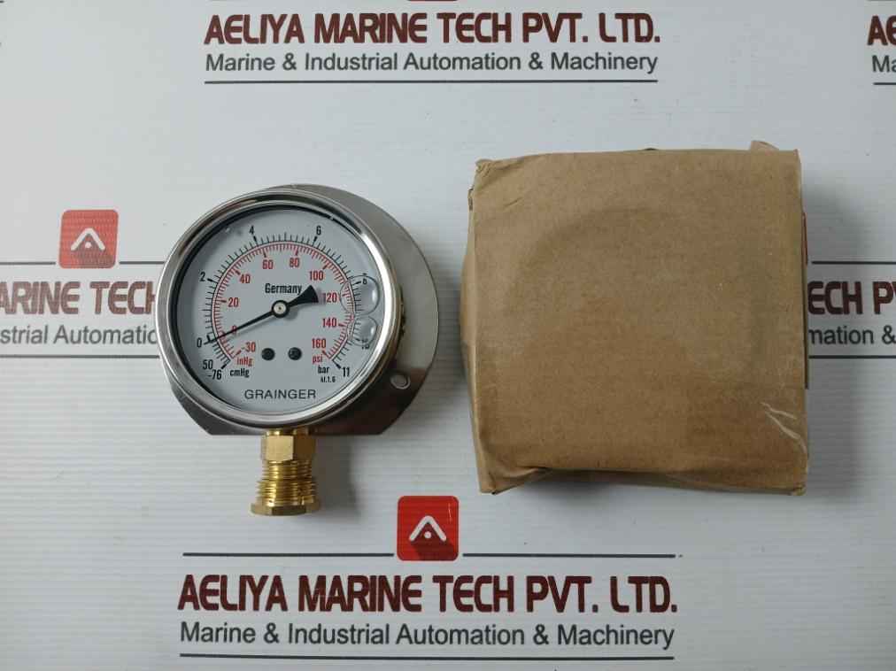 Grainger Kl.1.6 Pressure Gauge -76-11 Bar/Psi L/F