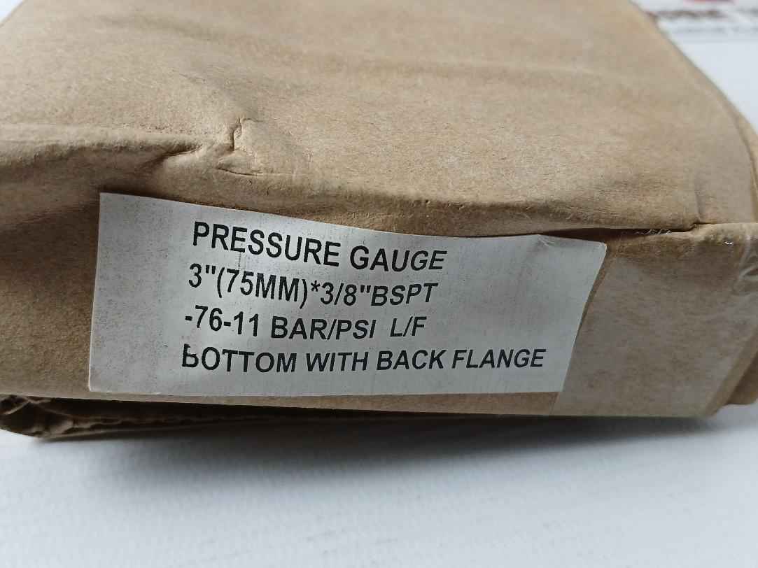 Grainger Kl.1.6 Pressure Gauge -76-11 Bar/Psi L/F