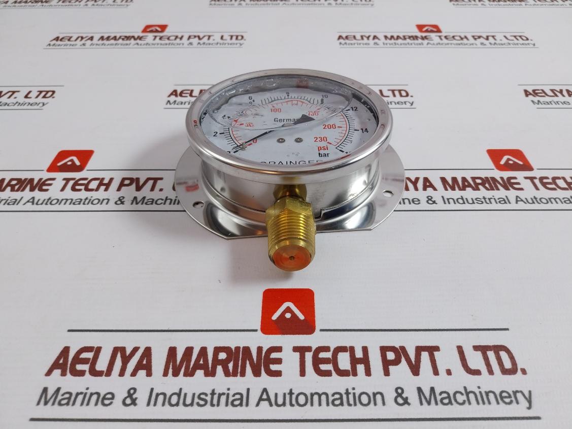 Grainger Kl.1.6 Pressure Gauge 0-230 Psi/0-16 Bar