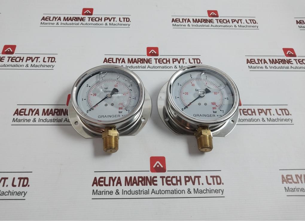 Grainger Pressure Gauge 0-100 Psi/0-7 Bar