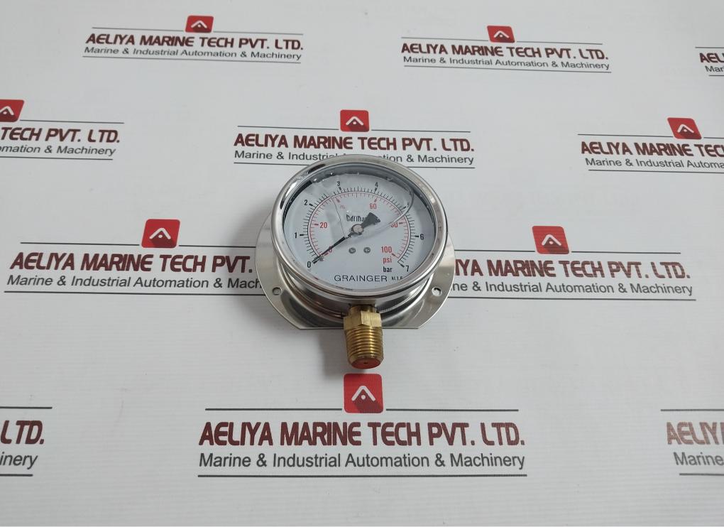 Grainger Pressure Gauge 0-100 Psi/0-7 Bar