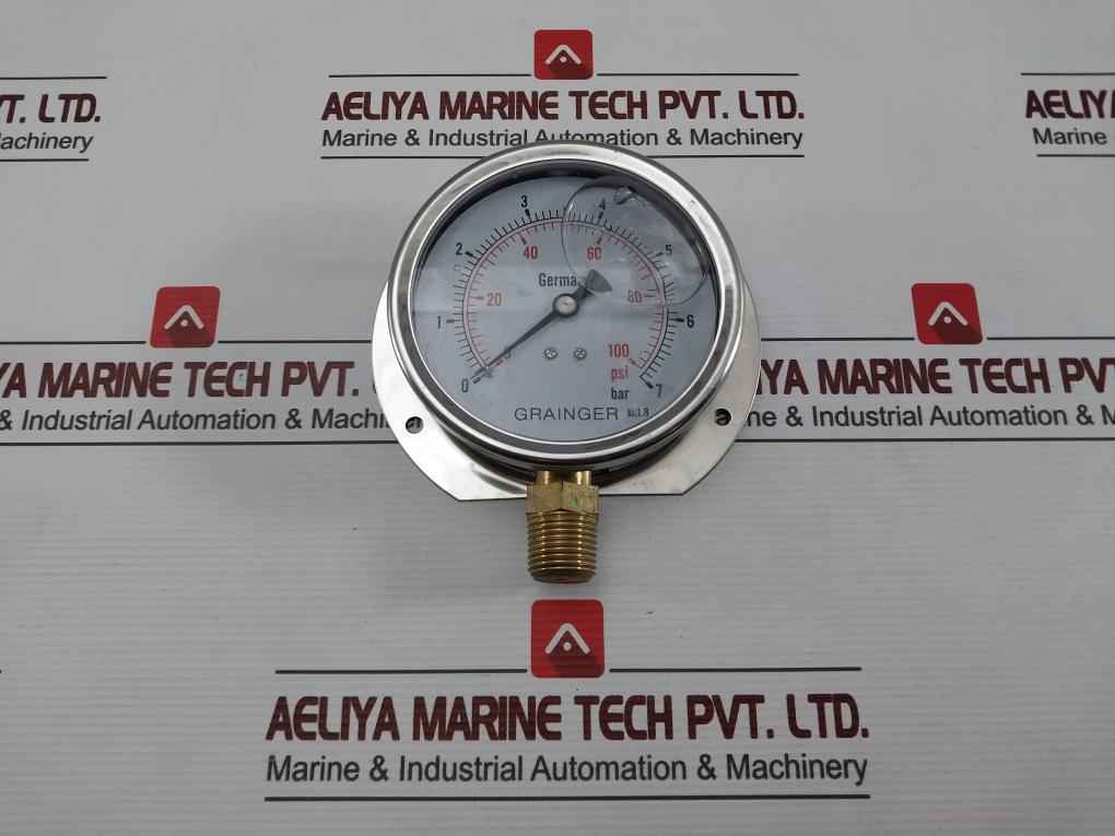 Grainger Pressure Gauge 0-100 Psi/0-7 Bar