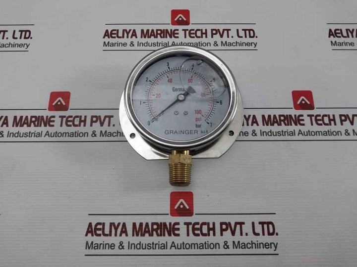 Grainger Pressure Gauge 0-100 Psi/0-7 Bar