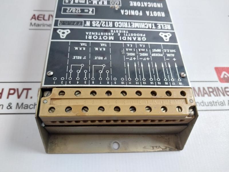 Grandi Motori Rt2/2S Tachometer Relay 24V.C.C. 600R.P.M.-1 Ma F.S. 46-150 Rpm