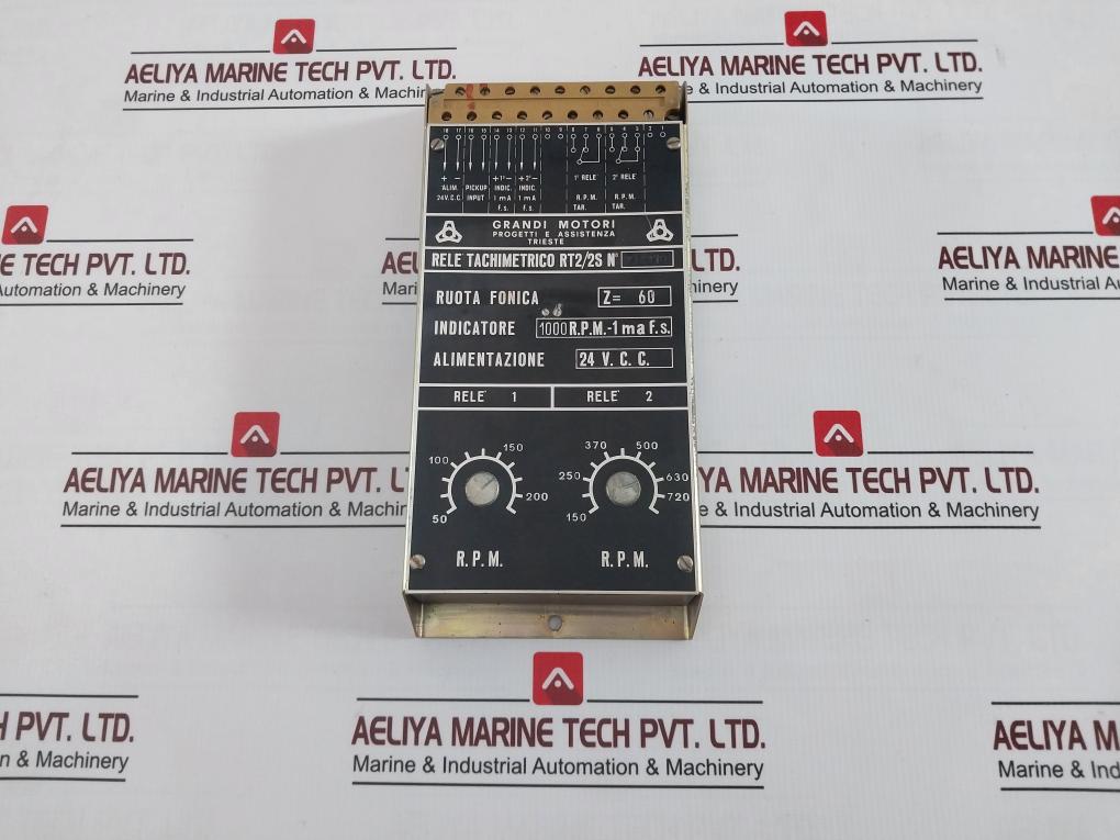 Grandi Motori Rt2/2S Tachometric Relay – Dual Rpm Control 24 Vdc